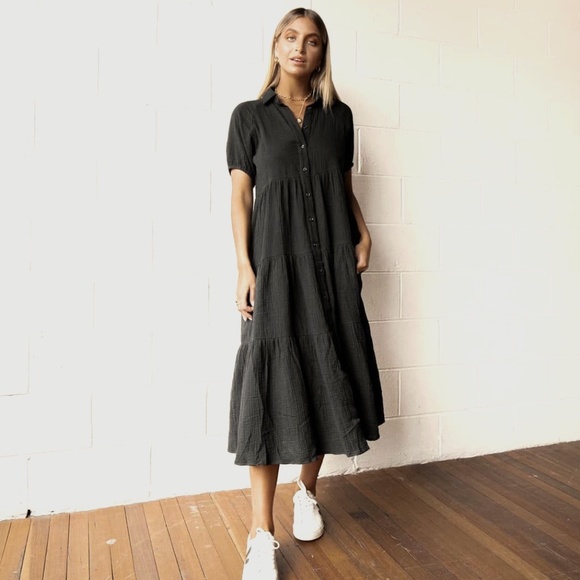 Dissh Dresses & Skirts - Bailey Black Tier Maxi Dress